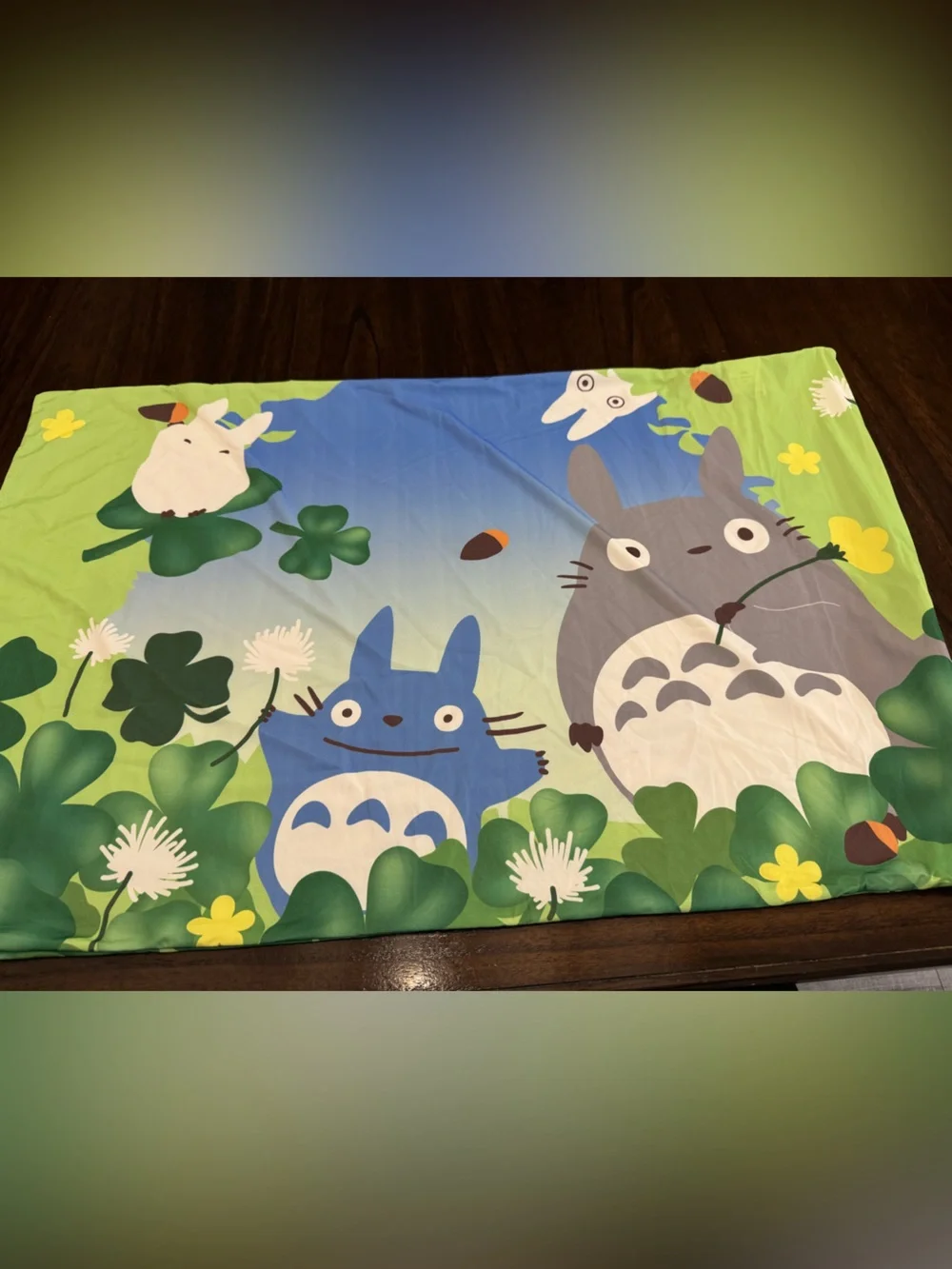 Totoro cooling pillowcases with zipper fit standard and bigger - Green & Blue